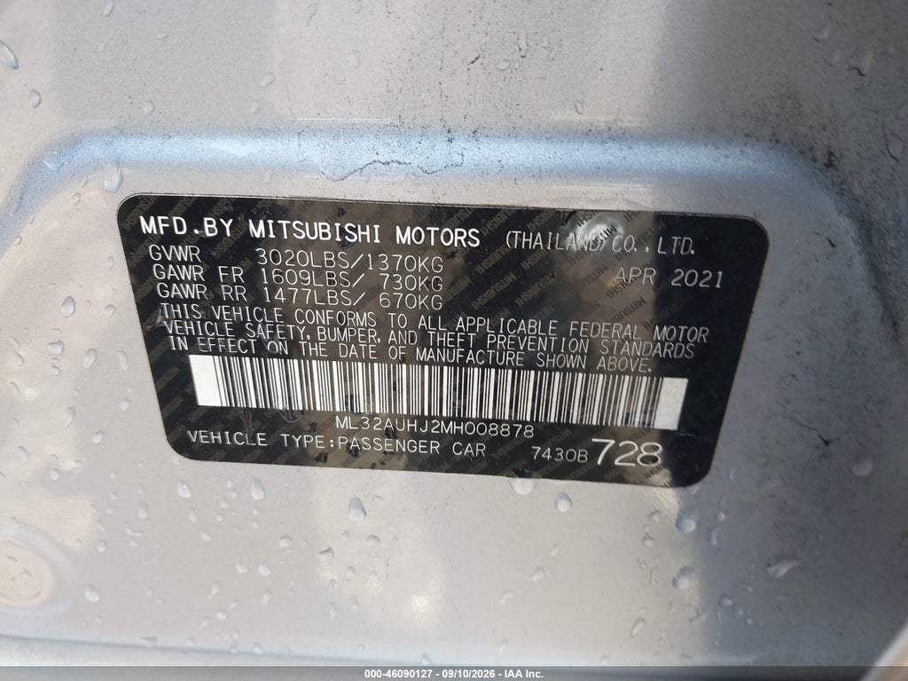 Mitsubishi Mirage 2021