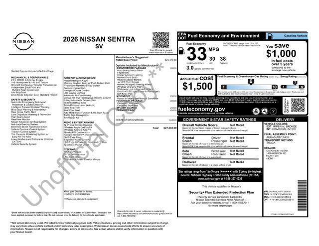 Nissan Sentra 2026