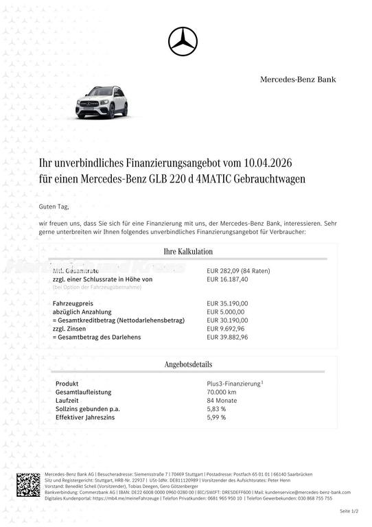Mercedes-Benz GLB 220 2022