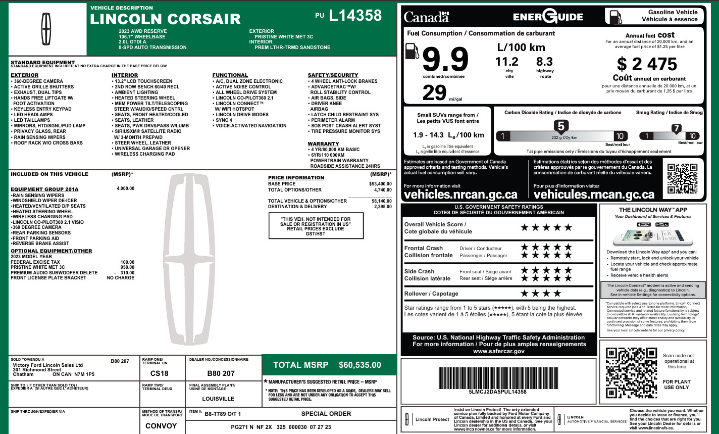 Lincoln Corsair 2023