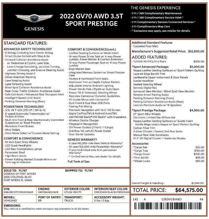 Genesis GV70 2022