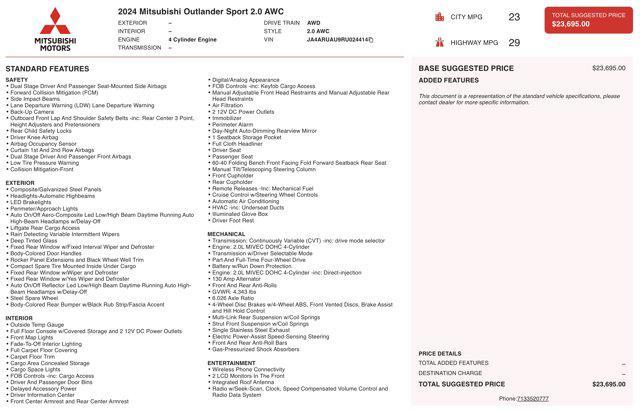 Mitsubishi Outlander Sport 2024