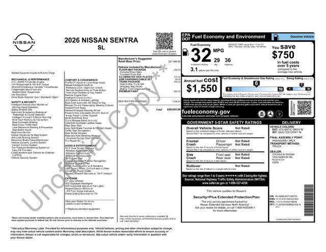 Nissan Sentra 2026
