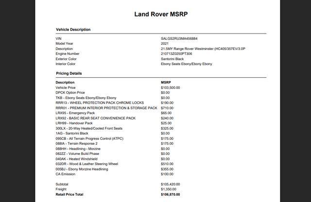 Land Rover Range Rover 2021