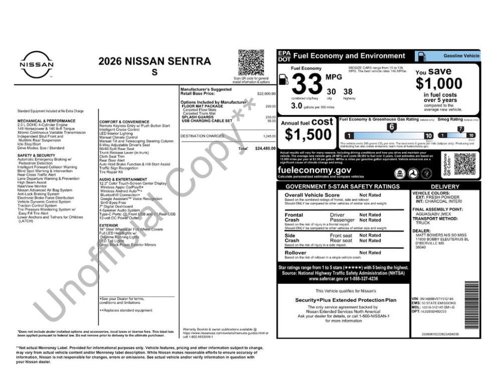 Nissan Sentra 2026