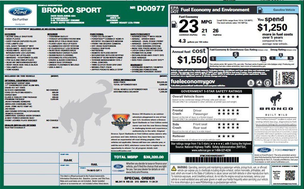 Ford Bronco Sport 2022