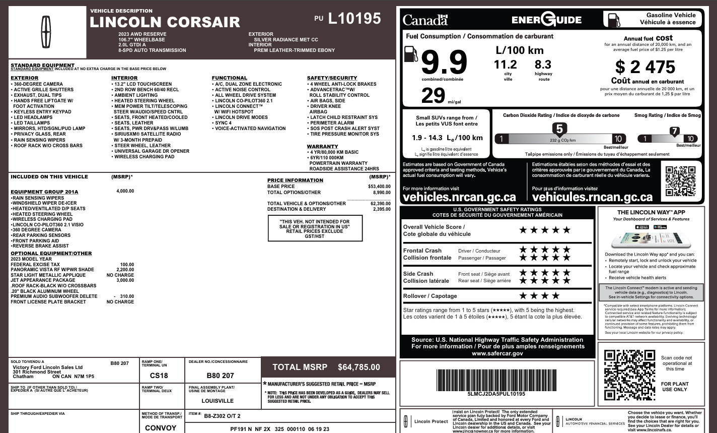 Lincoln Corsair 2023