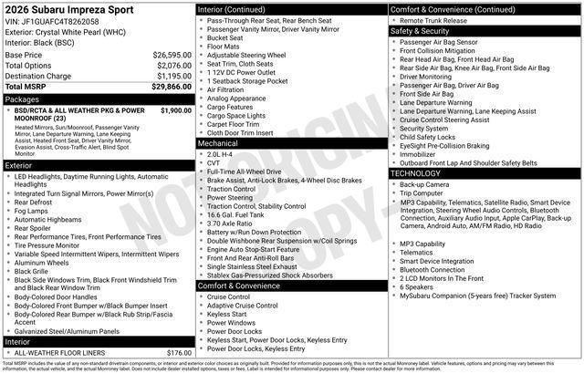 Subaru Impreza 2026